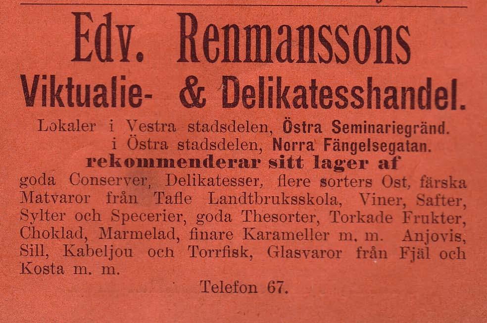 7 Persson Svea Chark. Ö. Kyrkogatan 8 Tel. 1677 1948 Petterssons Ester Chark. V. Kungsgatan 59 Tel.