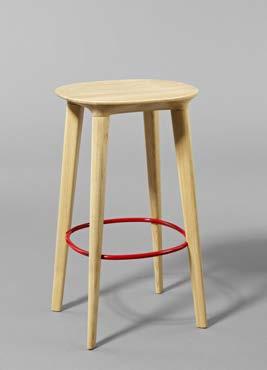 The combination of solid wood and advanced processing methods gives the stools their unique look.