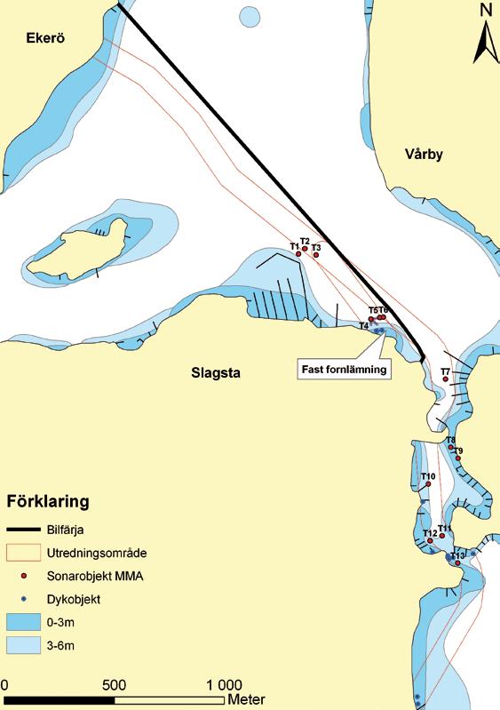 Bilaga 1 Kartor av undersökningsområdet med alla indikationer och dykobjekt Fig. 5.