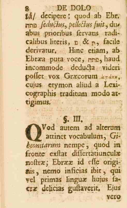 8 DE DOLO ta/ decipere! quod ab Ebr. nn2 fedttchs, /*e/7<?