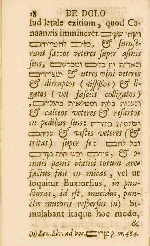 i8 lud letale exitium, quod Canaanjeis immineret.z_3pt7.n^. r_h2x^ln> rmi^2, & /""«/e- --runt faccos Veieres^//?er /i/^, min^v. VE DOLO ajinis Erp/13 p^ n.