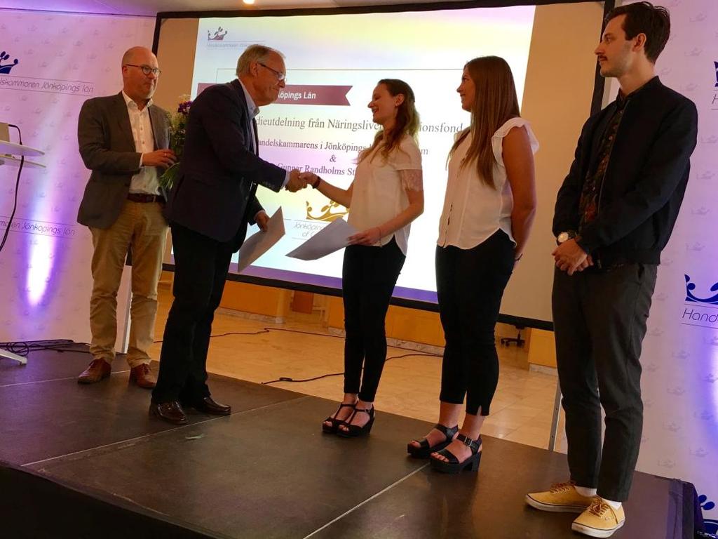 2017 Sandra Rojka JTH 10.000 University of Technology, Sydney, Australien Tobias Svensson JTH 10.000 Universidade Federal, Santo André, Brasilien Nathalie Käll JTH 10.
