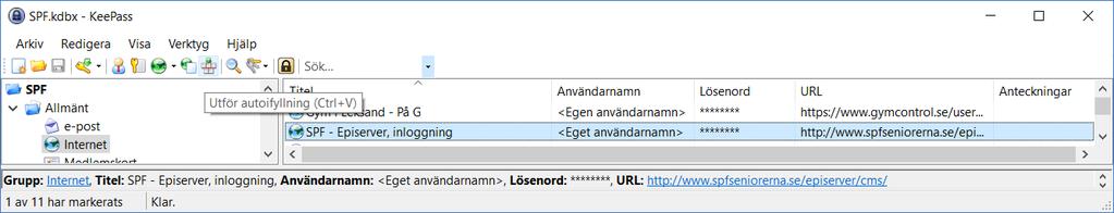 Själva inloggningen kan man göra på flera sätt, men ett är att man: Efter att man markerat valt objekt, Klicka på jordgloben i menyn (eller kortkommando Ctrl+U) Klicka därefter i menyn på Utför