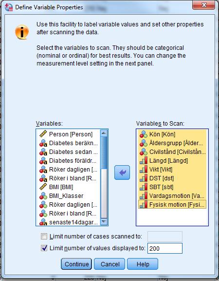 3.2 Precisera variabler via Define Variable properties Data Define Variable Properties För det mesta räcker det med att göra det manuellt.