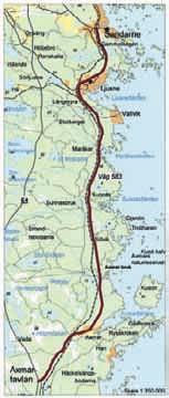 VÄG 583, AXMARTAVLAN - SANDARNE Gävle och Söderhamns kommuner (39 km) Gamla kustlandsvägen över skogsområdet mellan Gästrikland och Hälsingland är även känd som gamla Riks 13, en föregångare till E4.