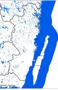 Ytvatten i Kalmar län Hydrologisk förutsättning få stora sjöar relativt många vattendrag men små med låg vattenföring Geologisk