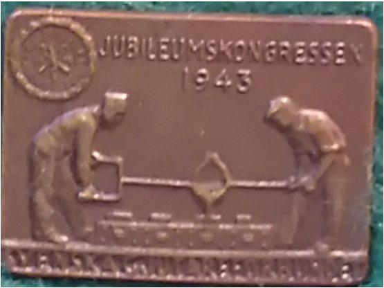 10.3 Svenska gjutareförbundet Jubileumskongressen 1943, en liknande minnesplakett