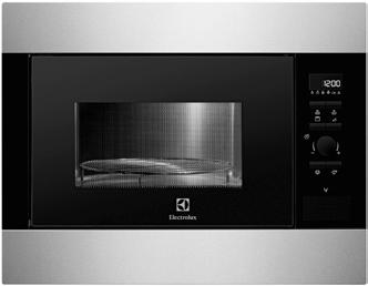 tallrik i glas, 13 autoprogram EVY7800AAX Kombiugn - Kompakt inbyggnadsugn med integrerad mikro, Rostfri, 43 liter, Varmluft, Mikroeffekt: 1000 W, LCD-display med touchkontroll, Elektronisk