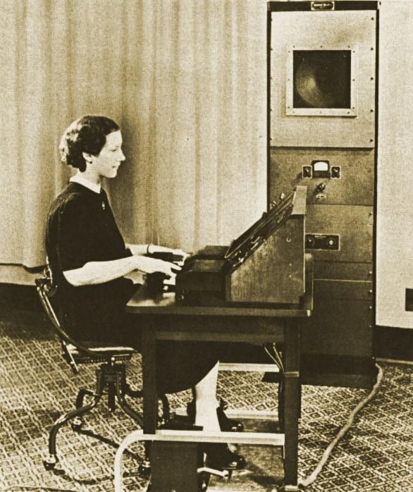 1939 The Voder: hur lät den, då? Will you please make the Voder say for our eastern listeners: Good evening, radio audience.