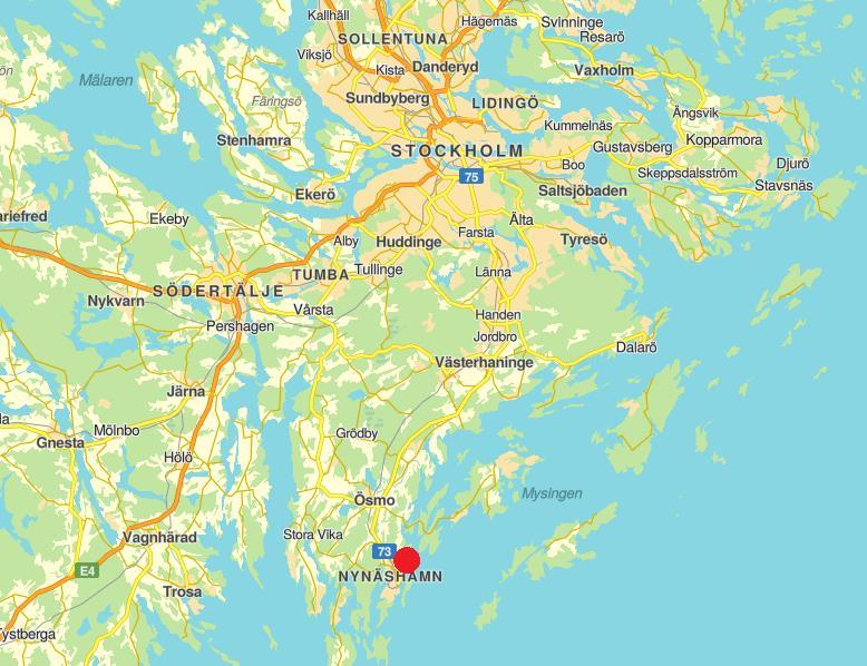 4 Lokalisering och omgivningsbeskrivningar 4.1 Nuvarande och tillståndsgiven lokalisering Fuchs befintliga anläggning är belägen i Nynäshamn i ett industriområde nordöst om centrum.