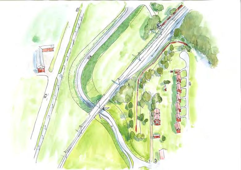 Kilafors bangård kapacitetsåtgärder Miljökonsekvensbeskrivning liga negativa konsekvenser för landskapsbilden i karaktär Tätort och trädridå.