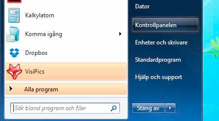 2 Klicka på Program och funktioner 2 följt av