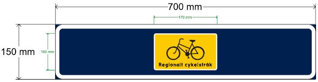 UTFORMING AV CYKELSKYLTAR Cykelvägvisningen utgörs vanligtvis av två skyltar, vägvisare och tabellvägvisare. För vägvisning av regionala cykelstråk rekommenderas tabellvägvisare.