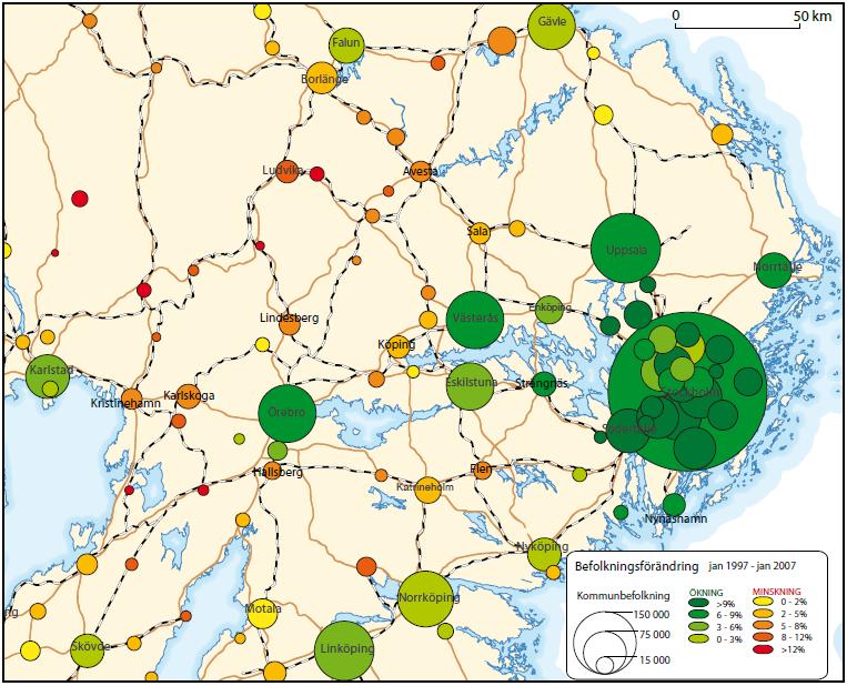 33(114) RAPPORT 2016-11-14 Version Diarienummer TN-2015-0017 Infosäk. klass K1 (Öppen) Stockholmsområdet samt i större orter som betjänas av snabb regionaltågstrafik.