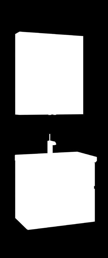 Möbelpaket med underskåp Compact 60, handfat och spegel Option 60 med LED-belysning. Exkl. blandare.