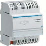 KNX ETS Systemkomponenter Systemkomponenter Strömförsörjningar KNX Strömförsörjning 320 ma 142 driftspänning 230 V~ med grön LED för visning av strömförsörjning Frekvens 50/60 Hz med röd LED för