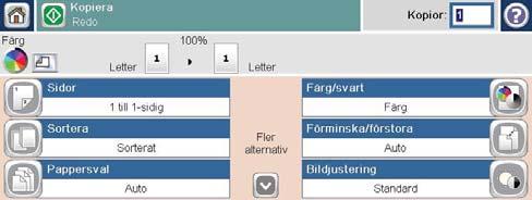 Definiera egna kopieringsinställningar På menyn Administration kan du ange standardinställningar för alla kopieringsjobb. Om det behövs kan du ändra de flesta av de inställningarna för enskilda jobb.