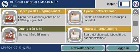 4. Om du vill skapa ett nytt jobb skriver du filens namn i textrutan Utskr.namn och sökvägen till nätverksmappen i fältet Sökväg till nätverksmapp.
