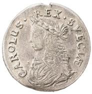 255 STOCKHOLM. 2 mark 1664. Mm GW. SM 92a.