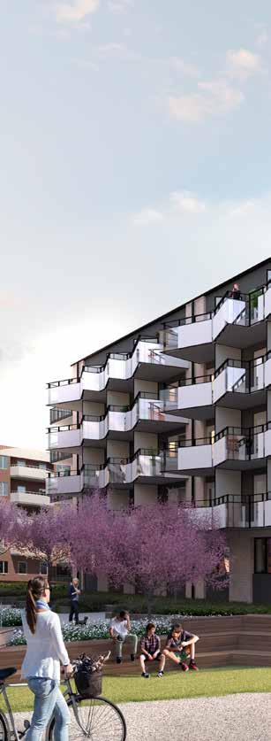 Bryggeriet smarta kvadrat centralt i staden Öppna ytor med planteringar och träd I Bryggeriet har du nära till både centrum och vattnet.