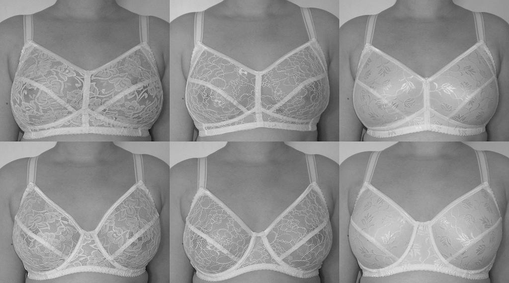 Slutresultatet av modellerna visar att vaggan lätt pressar mot bröstbenet, kupan sitter bra över bysten och bygeln följer bröstrotens form i alla modeller (ill.16).