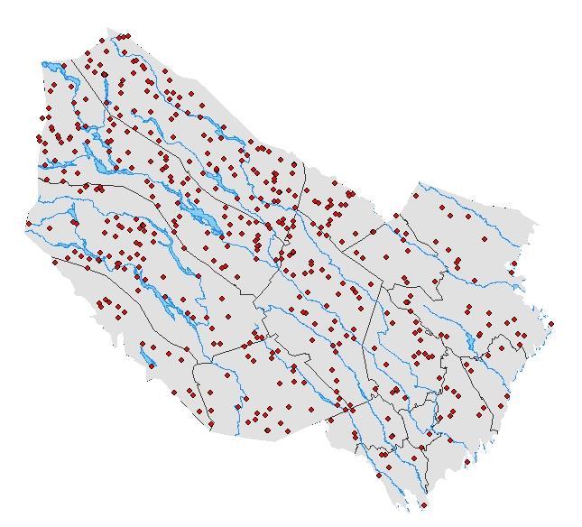 Sjöar i Västerbotten som ingår i det nationella omdrevsprogrammet. Inför varje somgång erbjuds länsstyrelserna att genomföra regionala förtätningar.