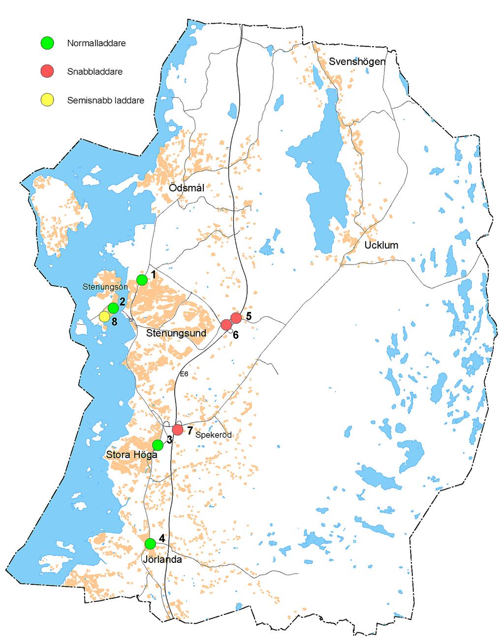 Publik laddinfrastruktur i Stenungsunds kommun (2017) Plats Ägare Typ Antal laddpunkter 1 Stenungsunds station Stenungsunds kommun Kontakter Effekter Normalladdare 2 Schuko 3,6 kw 2 Stenungsbaden