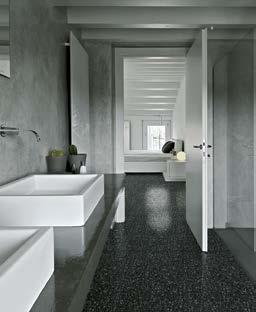 Terrazzo kommer från det italienska ordet för terrass. Terrazzo ser man ofta i trappuppgångar eller på golvet i matvaruaffären.