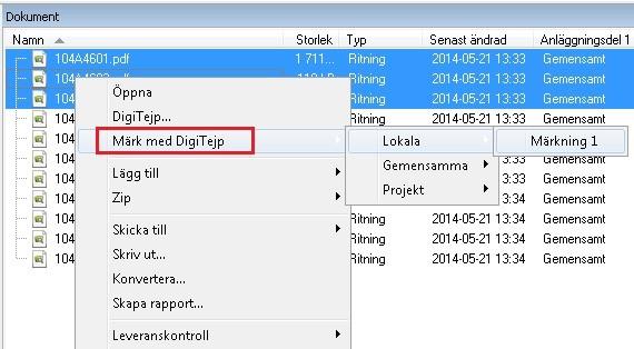 Chaos desktop manual Märka dokument Det finns två sätt att märka dokument med DigiTejp.