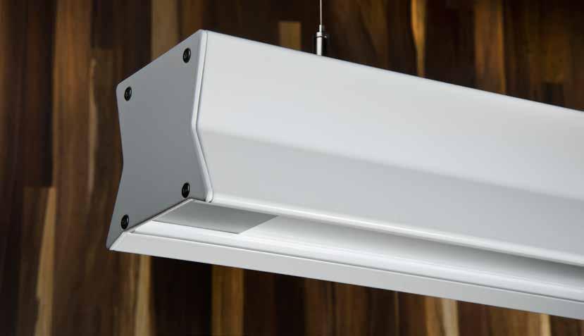 Interiör Lezzon Modern LED-armatur för skolor och kontor Energieffektiv - upp till 115 lm/w Tillgänglig i Tunable White Enkel installation DALI versioner tillgängliga Baserad på Z-core teknik 5 års