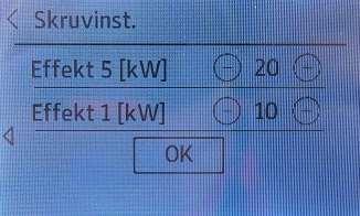 2. Tryck pil höger på displayen till nästa meny där du bekräftar ändringen med OK knappen. Se nedan figur 3.