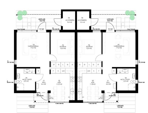 2 ROK, 55 M 2, ENPLANS PARHUS DM K F U/M TM TT ST G L VENT Diskmaskin Kyl Frys Ugn/mikro Tvättmaskin Torktumlare Städskåp Garderob Linneskåp Ventilation VÄLKOMMEN IN!