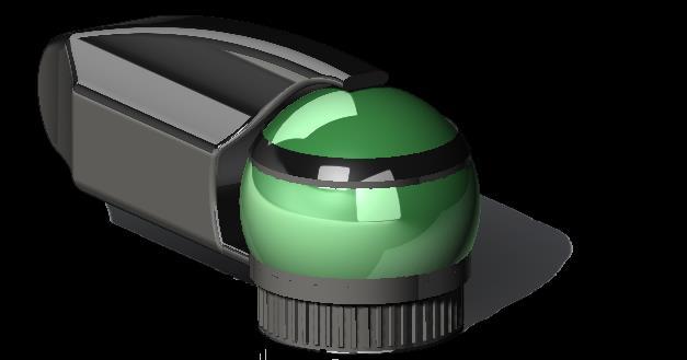 4.18.2 Koncept C-Utomjording Koncept C utvecklades också i ett tidigt stadie i projektet. Konceptet fokuserar på att skapa en bekväm form för brukarens fingrar genom den avlånga kroppen.