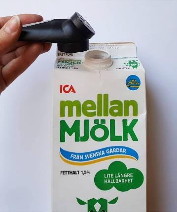 5.2 Användning Vid användning av Milkcroft så ska korken från mjölkpaketet avlägsnas.