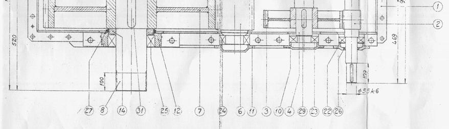 0085X Tabell 1. Tabellen visar varje axels olika kugg på in respektive utgående sida. Fig 3.