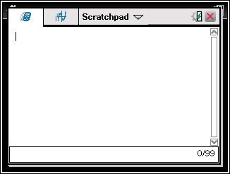Använda Scratchpad Scratchpad är en funktion hos TI-Nspire CX-handenheter som ger dig möjlighet att snabbt: Göra beräkningar på matematiska uttryck. Plotta funktioner.
