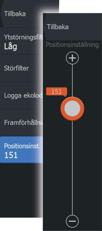 Justera SpotlightScan-bilden Du måste justera SpotlightScan-bilden längs trollingmotorns riktning.