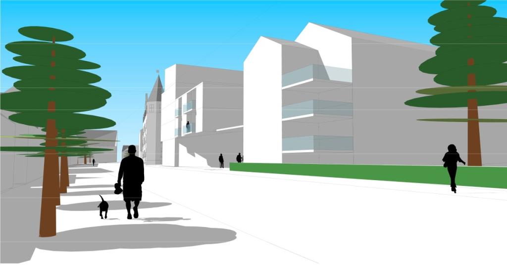 Sjögren Arkitekter Perspektiv längs Brunnsgatan