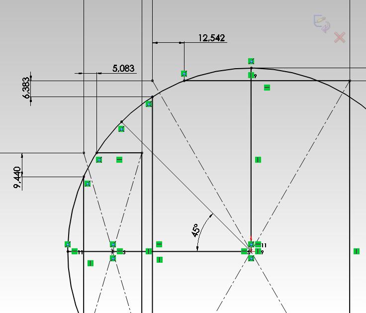 Därför hamnar brädans hörn utanför stockens cirkulära area, se figur 10. Figur 8 och 9.