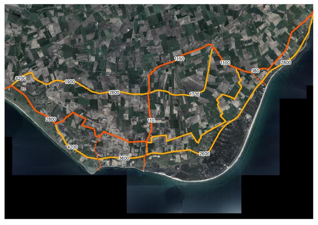 Cykelvägen föreslås att gå längs Östra Kustvägen och arbetet med vägplan har påbörjats.