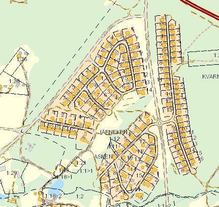 ÅVS Figur 13. Det studerade området Lisas höjd i Kristinehamn. I området finns en ÅVS, längst upp i mitten av kartan. Källa: Kristinehamns kommun.
