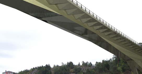 Ursprängt berg Betongfundament Fixerat stålfundament Återfyllt berg Betongfundament Stålben med längsgående fl änsar Återfyllnad Botten ursprängt berg däcksplåt underfl änsplåten på undersidan