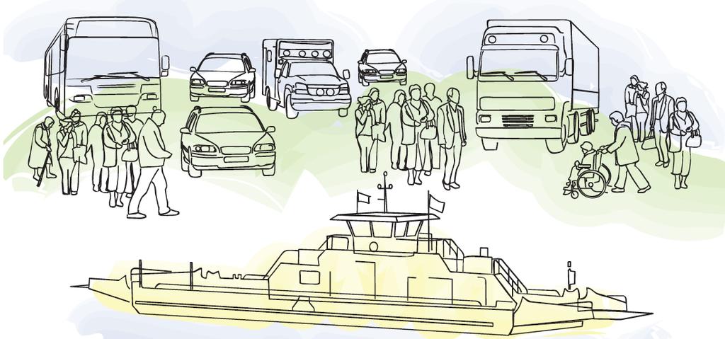 The ferry traffic to