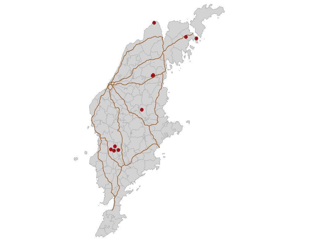 Metodik Spindlar är insamlade med fallfällor fyllda med 50 % glykol i nio olika rikkärrsområden under perioden maj-oktober 2006 (fig. 1 och tabell 2). Fällorna tömdes 5-6 gånger under den perioden, d.