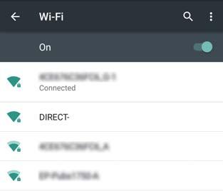 Tryck på Nätverk på skrivarens startskärm. 4. Tryck på ikonen med Wi-Fi Direct. 5.