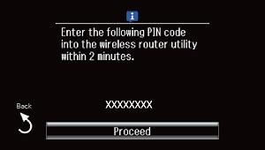 Ange PIN-koden (ett åttasiffrigt nummer) som visas på skrivarens kontrollpanel på