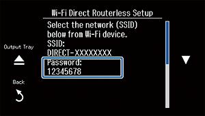 Ange Wi-Fi-nätverksinställningar via skrivarens kontrollpanel 5.