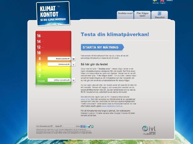 Testa din klimatpåverkan På www.klimatkontot.
