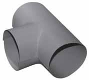 Plastplåt PVC T-stycke, grå T-stycke av ISOGENOPAK PVC, för ytbeklädnad av isolerade rör inomhus. Användningstemperatur: -20 C - +65 C Färg: Grå.