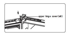 15. Montera det övre gångjärnsskyddet (som är i